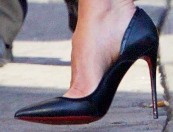 Not so basic: Catherine moves away from the Pigalle and slips her feet into the Christian Louboutin Serianina pumps instead