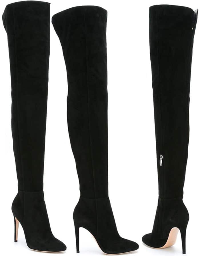 Black Gianvito Rossi "Dree" Thigh High Boots