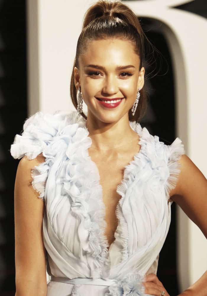 Jessica Alba at the Vanity Fair Oscar Party at the Wallis Annenberg Center for the Performing Arts in Beverly Hills, California, on February 26, 2017