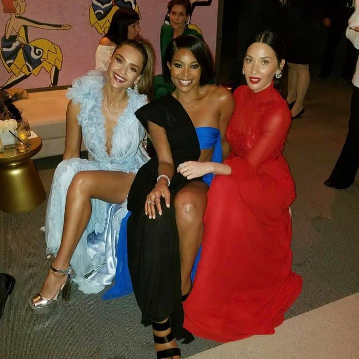 Jessica posts a photo with Gabrielle Union and Olivia Munn with the caption "#wcw @gabunion @oliviamunn"