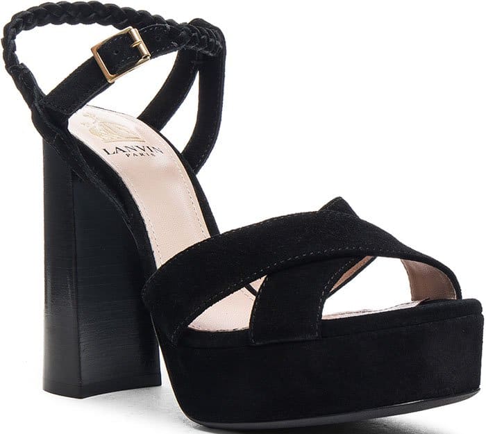 Lanvin braided suede platform sandals