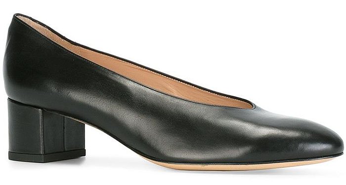 Mansur Gavriel Ballerina Pumps in Black Leather