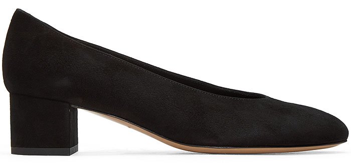 Mansur Gavriel Ballerina Pumps in Black Suede