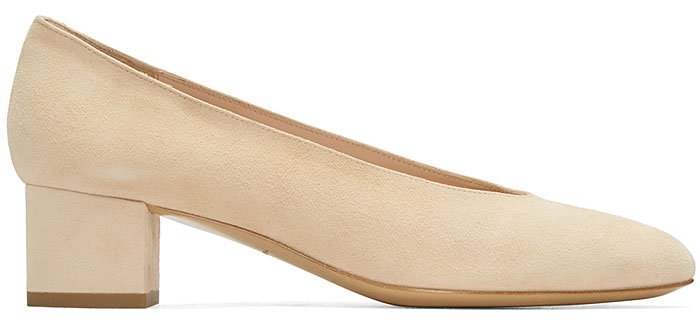 Mansur Gavriel Ballerina Pumps in Sand Suede