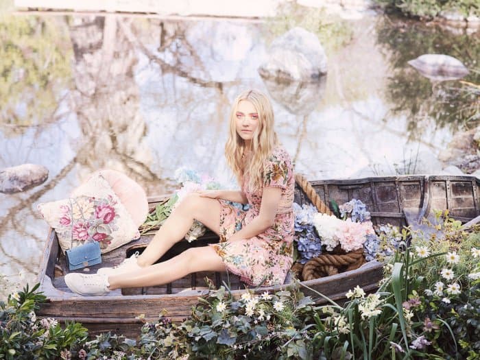 Dakota Fanning wearing the "Miami" trainers in Jimmy Choo's spring/summer 2017 style diary