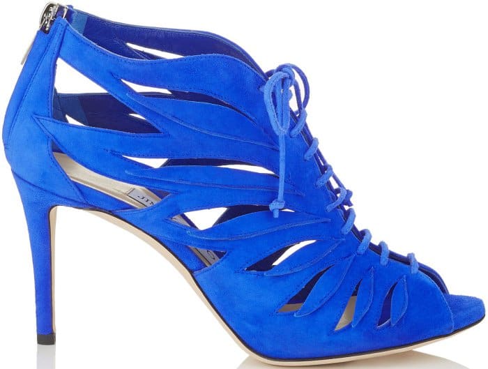 Jimmy Choo "Keena" Cobalt Suede Sandal Booties