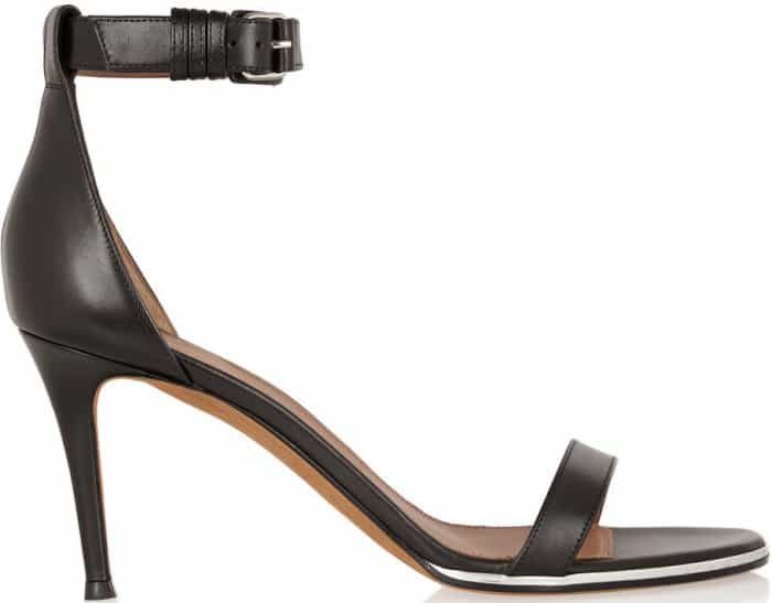 Givenchy "Nadia" Ankle-Strap Sandals in Black Leather