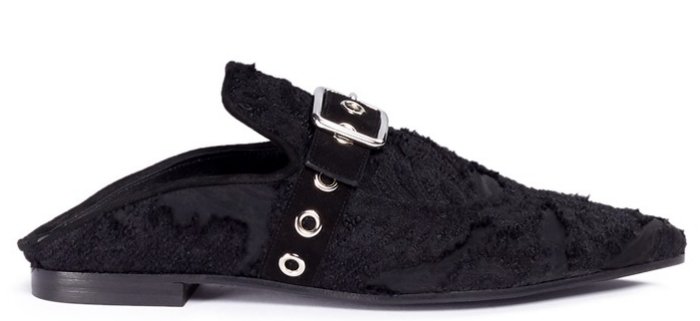 Self-Portrait x Robert Clergerie “Lopal” Buckle Strap Fil Coupé Slides