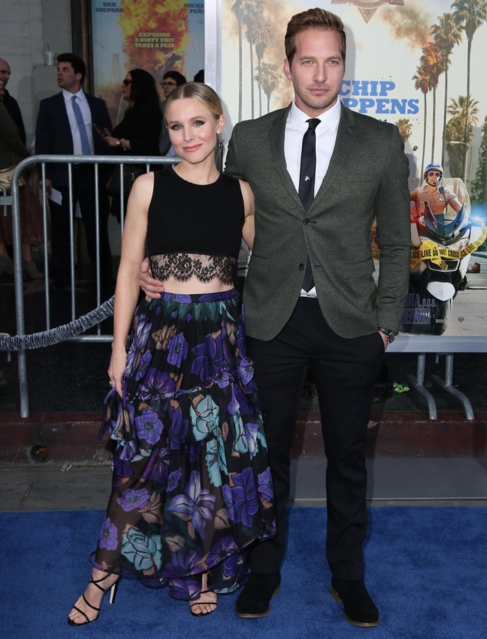 Kristen Bell plays the role of Karen Baker, the estranged wife of Jon Baker (Dax Shepard), the main protagonist of the film, and Ryan Hansen plays the role of Brian Grieves, a fellow California Highway Patrol officer who is assigned to work with Baker