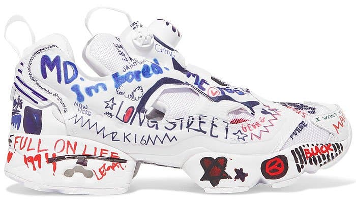 Vetements x Reebok "Instapump Fury" printed neoprene-and-canvas sneakers