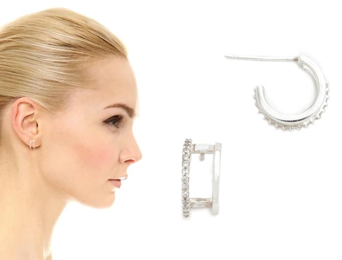 Tai Double Hoop Pave Earrings