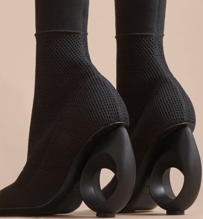 Burberry Spring 2017 Mid-Calf Knitted Boots With Sculpted Heel
