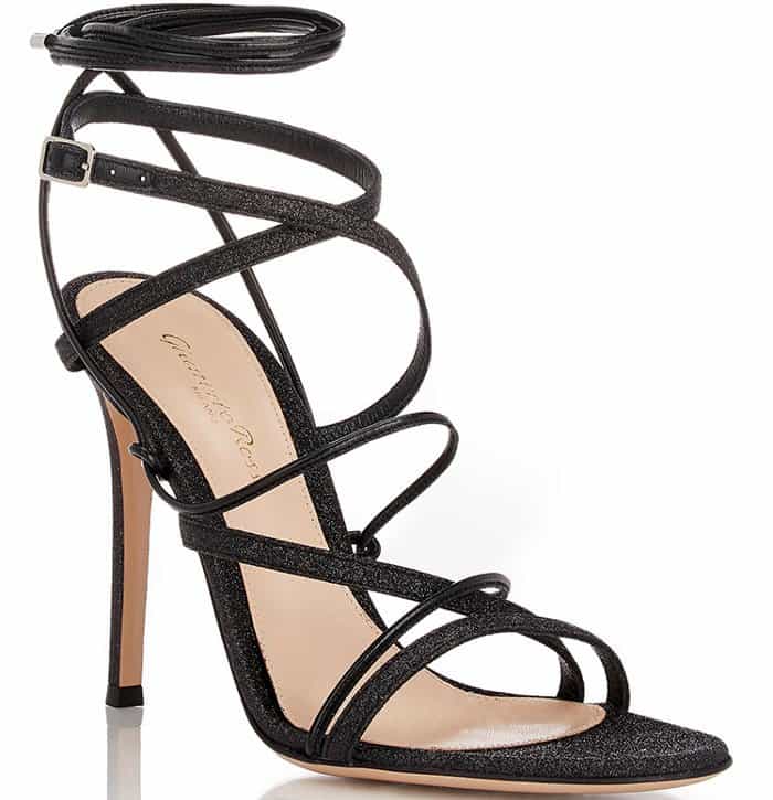 Gianvito Rossi Glitter Ankle-Strap Sandals