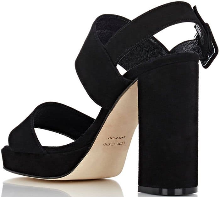 Barneys New York Double Strap Suede Platform Sandals
