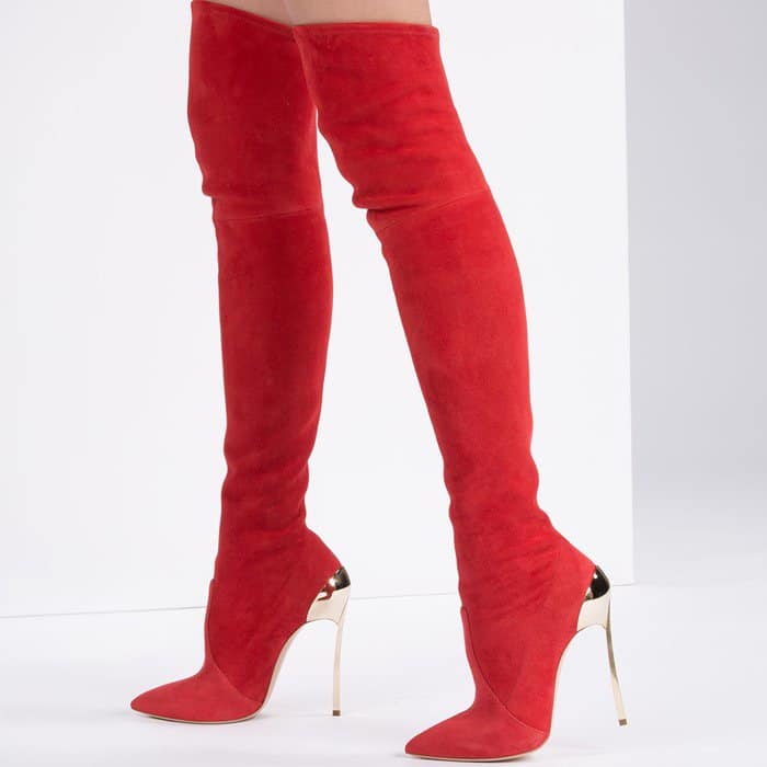 Casadei 120MM 'Techno Blade' Stretch Suede Boots