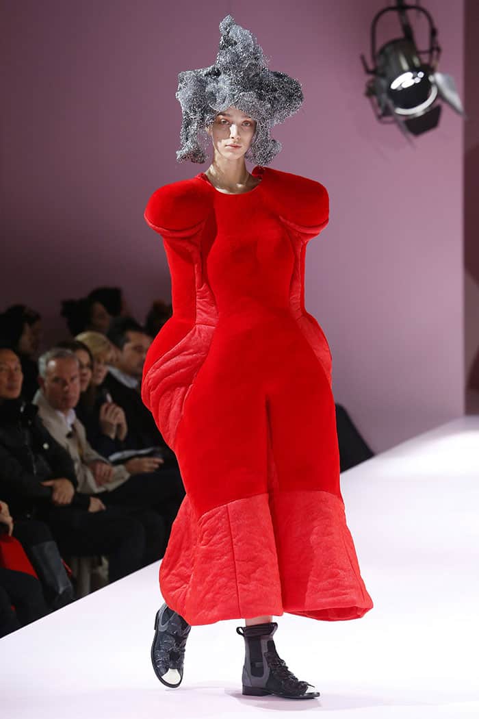 A model showcasing the Comme des Garçons fall 2017 ready-to-wear fashion presentation during Paris Fashion Week