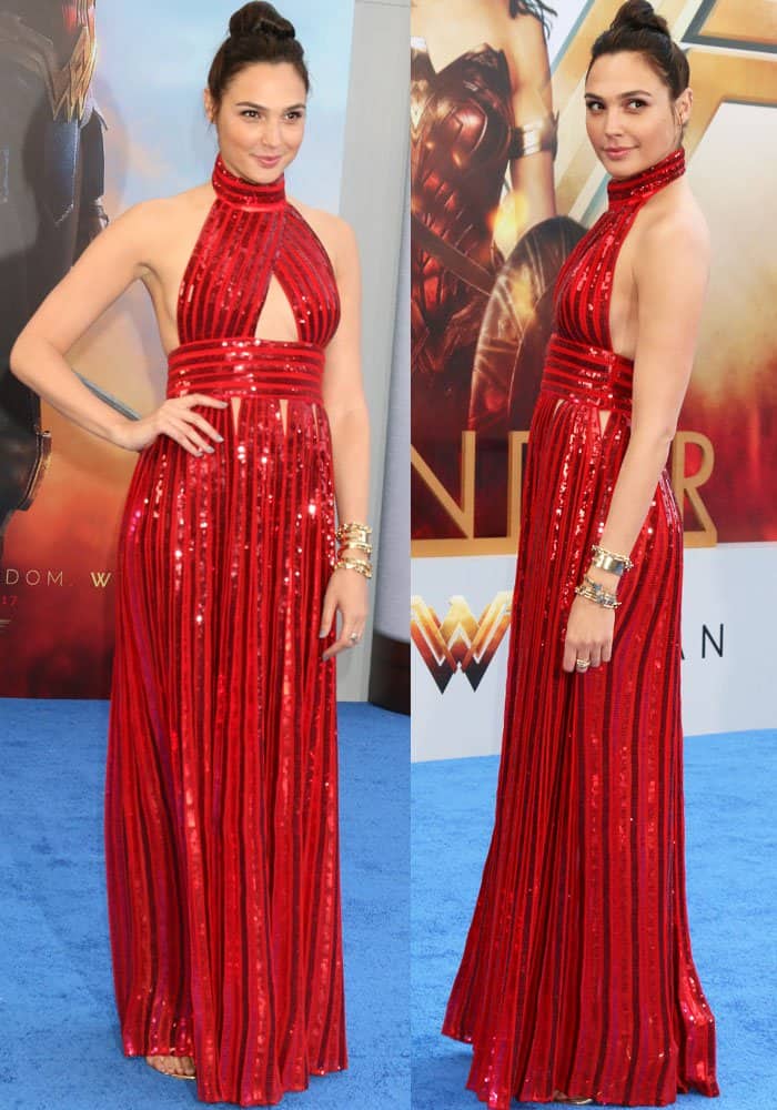 Gal Gadot stuns in a red sequined Givenchy gown paired with Aldo's affordable "Starda" flats at the Wonder Woman world premiere, proving style and comfort can go hand in hand