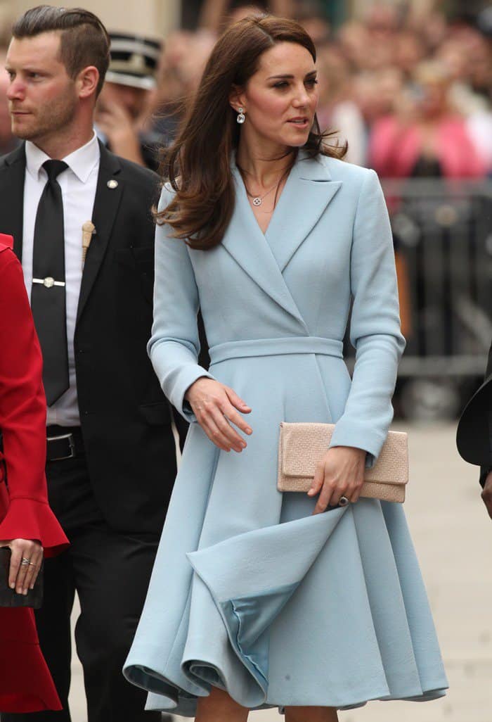 Kate Middleton was all smiles as she greeted the public during her visit to Luxembourg to celebrate the 150th anniversary of the Treaty of London
