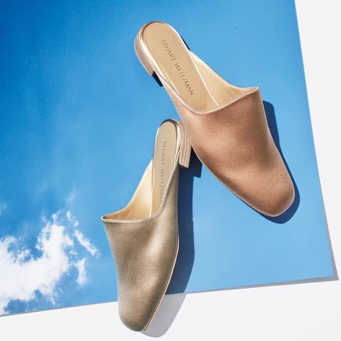 Stuart WeitzmanMulearky Satin Slip-On Flat Mule