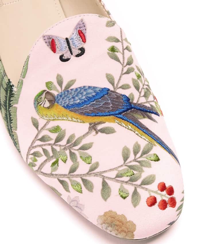 Aquazzura for de Gournay embroidered loafers