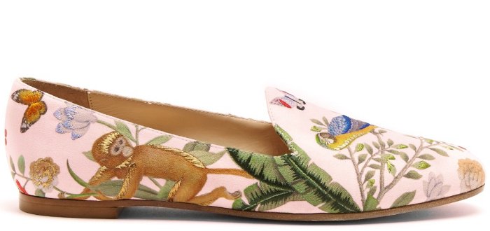 Aquazzura for de Gournay embroidered loafers