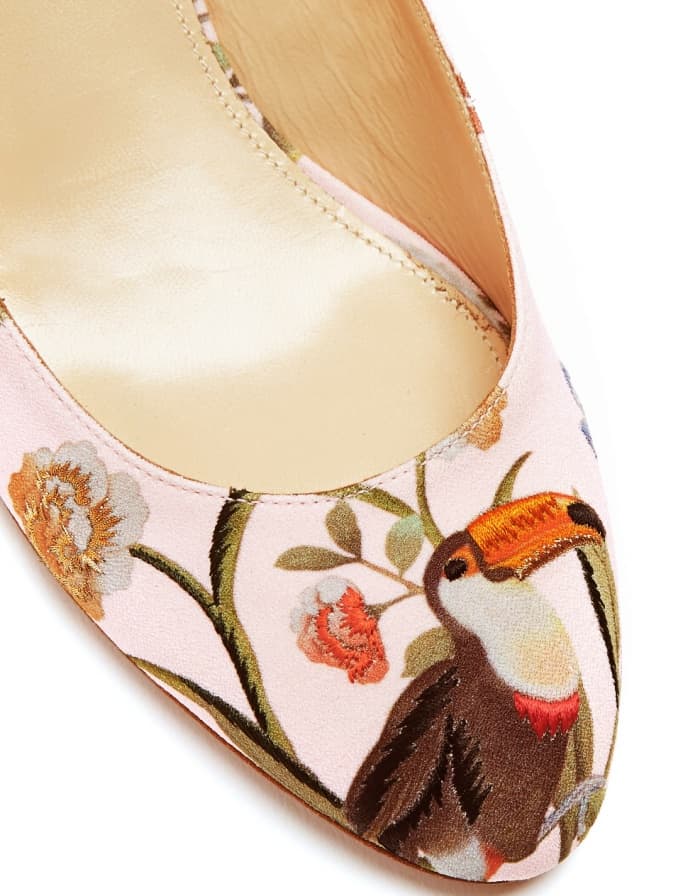 Aquazzura for de Gournay embroidered pumps
