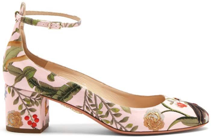 Aquazzura for de Gournay embroidered pumps