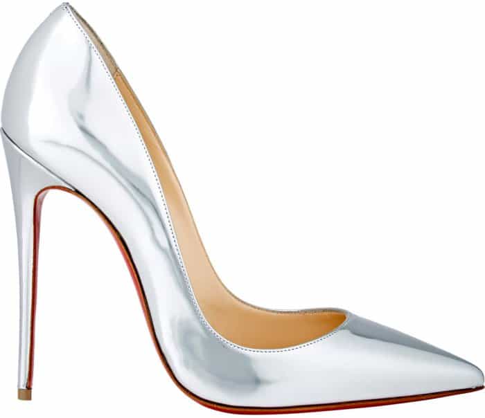 Christian Louboutin “So Kate” Pumps in Silver Metallic Leather