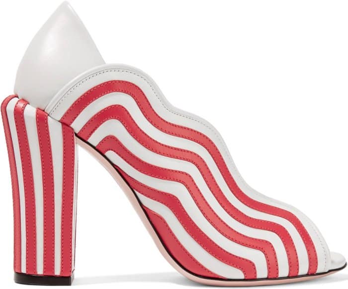 Fendi Striped Leather Pumps