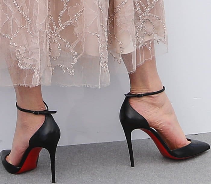 Nicole Kidman wearing Christian Louboutin Uptown ankle-strap pumps with red soles