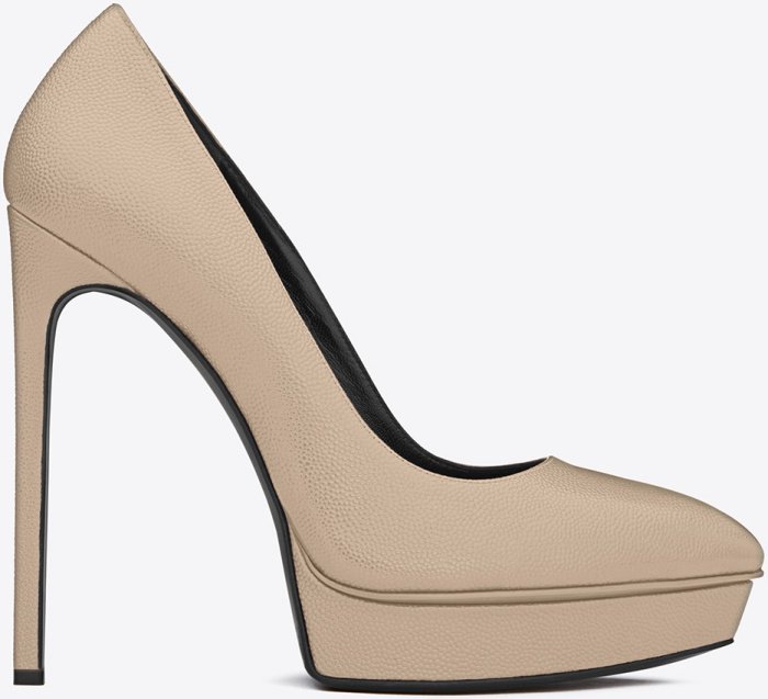 Saint Laurent “Janis” Pumps in Textured Leather