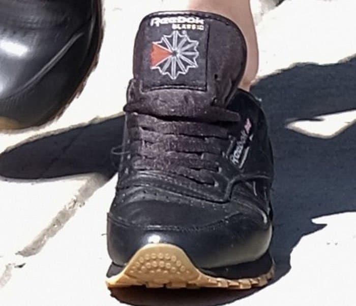 Gigi was spotted in her Reebok "Classic Leather" sneakers more than once in Manhattan