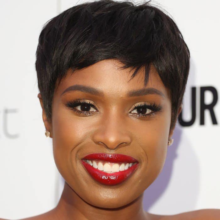 Jennifer Hudson wearing an A.W.A.K.E. Spring 2017 strapless black white ruffle dress on the red carpet at the 2017 Glamour Women of the Year Awards at Berkeley Square Gardens in London on June 6, 2017