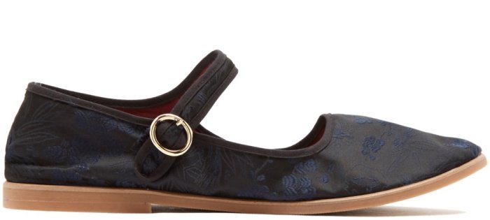 AlexaChung Mary Jane floral jacquard flats