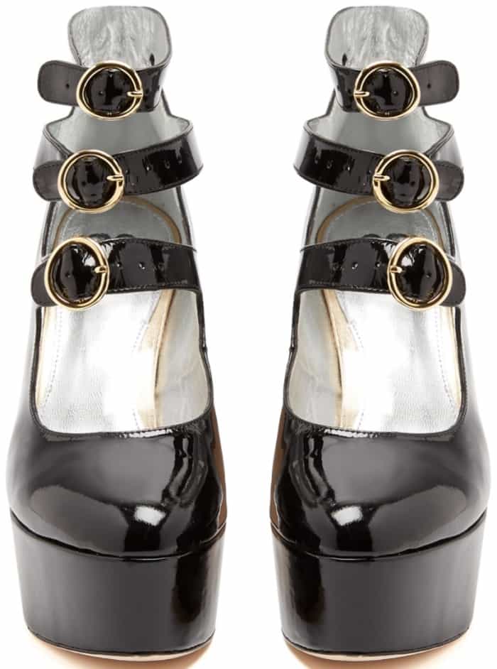 AlexaChung Mary Jane patent leather platform pumps