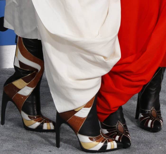 Chloe and Halle Bailey rocking Rodarte boots with pointy toes and high heels
