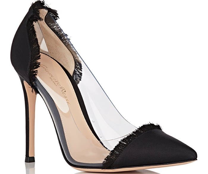Gianvito Rossi “Caribe” Plexi Satin PVC Pumps