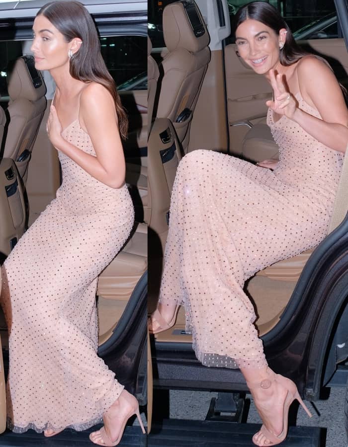 Lily Aldridge's Portofino sandals from Gianvito Rossi