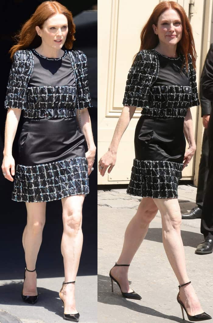 Julianne Moore at the Chanel Fall/Winter 2017 runway presentation during Paris Haute Couture Fashion Week