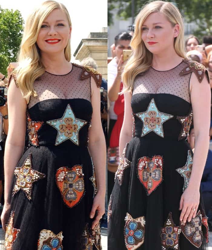 Kirsten Dunst at the Christian Dior Fall/Winter 2017 show during Paris Haute Couture Fashion Week