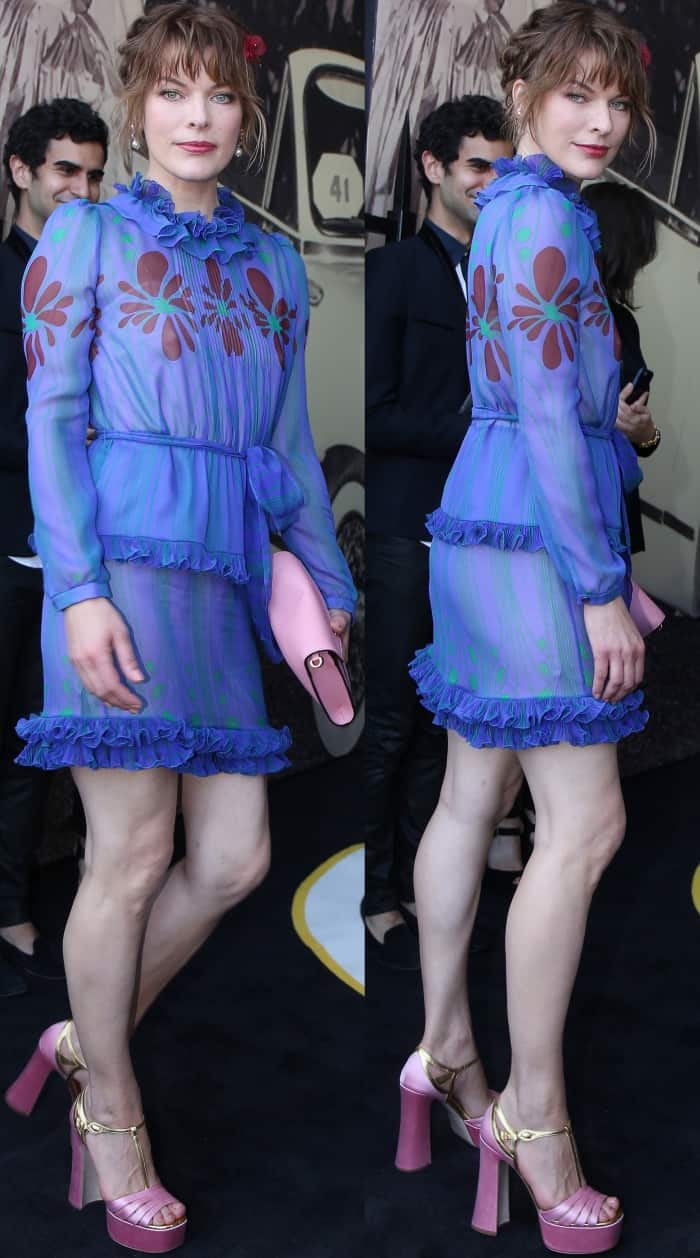 Milla Jovovich attending the Miu Miu Cruise 2018 fashion show during Paris Haute Couture Fashion Week