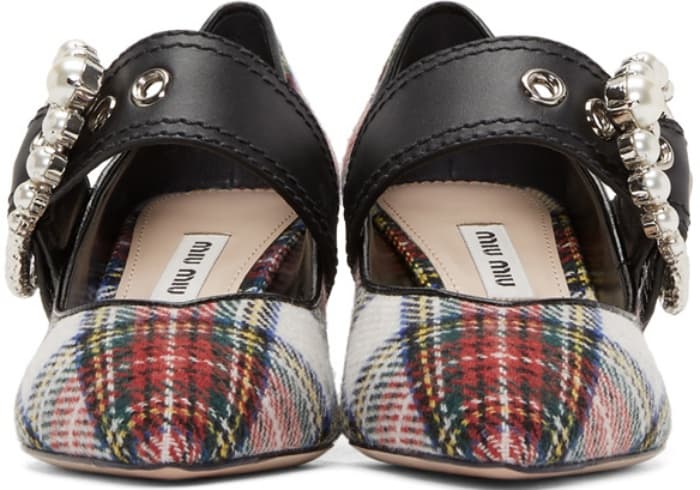 Miu Miu multicolored tartan pumps