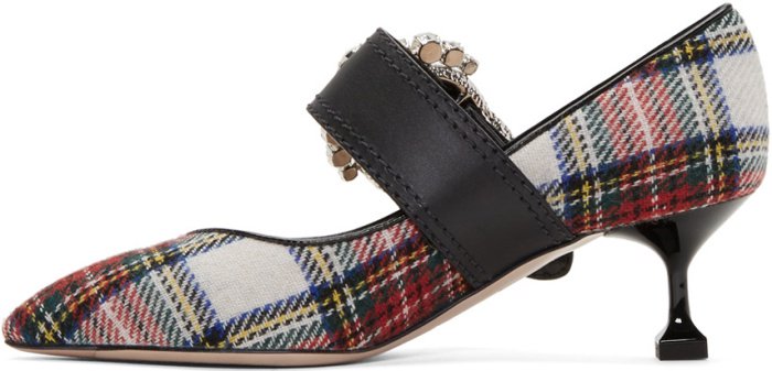 Miu Miu multicolored tartan pumps