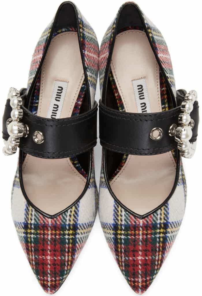 Miu Miu multicolored tartan pumps