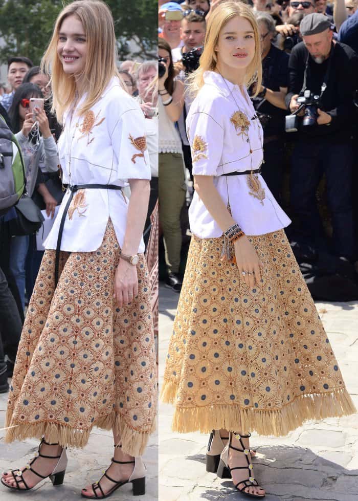 Natalia Vodianova at the Christian Dior Fall/Winter 2017 show during Paris Haute Couture Fashion Week