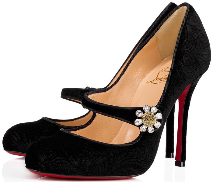 Christian Louboutin 'Booton' Velvet Mary Jane Red Sole Pump