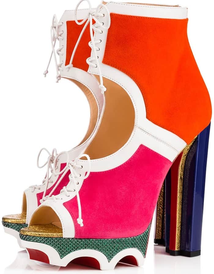 Christian Louboutin 'Lolacrampon' Veau Velours/Glitter Tisse