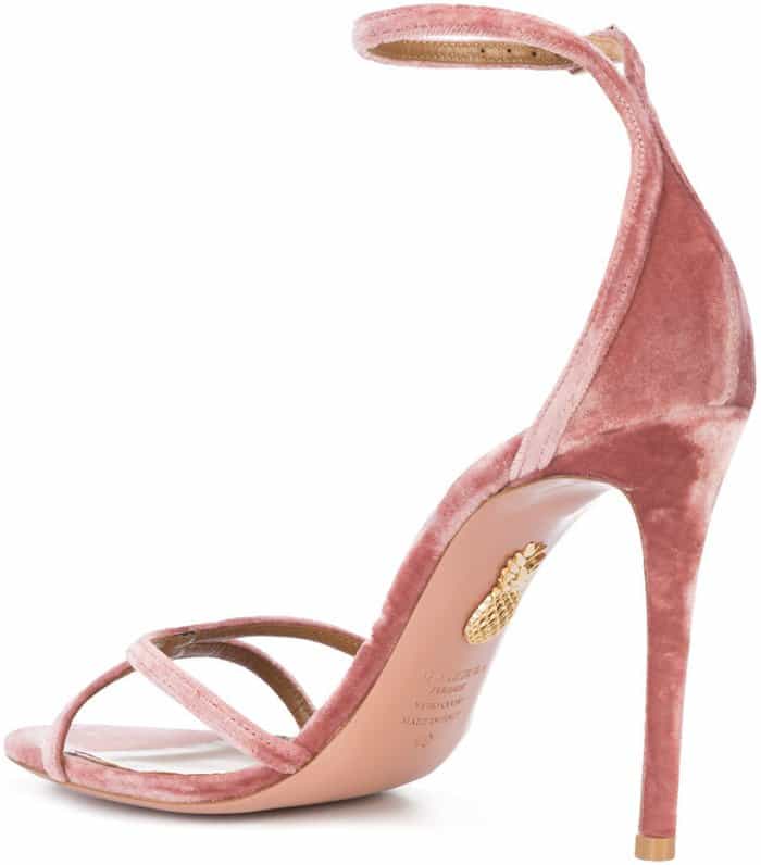 Studio product image of Aquazzura “Purist” velvet sandals in antique rose