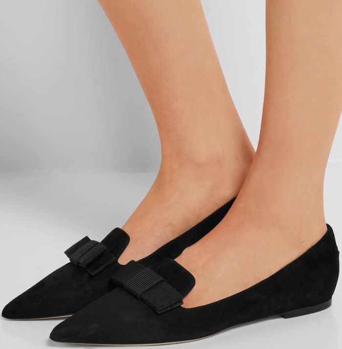 Jimmy Choo “Gala” flats in black suede