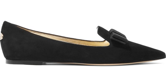 Jimmy Choo “Gala” flats in black suede